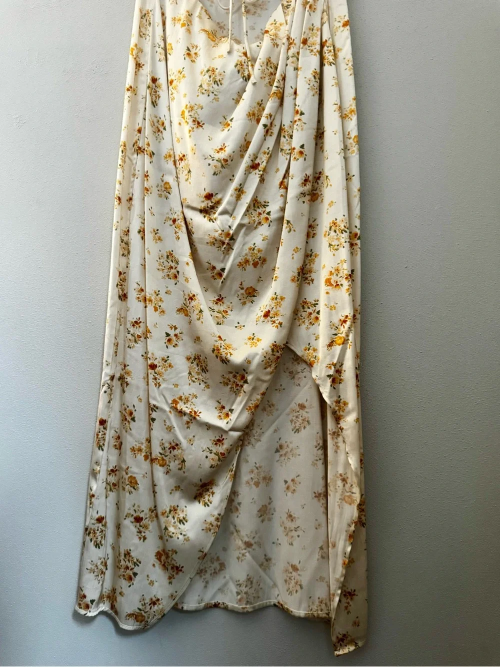Abercrombie & Fitch Cream Maxi Dress with Yellow Floral Print